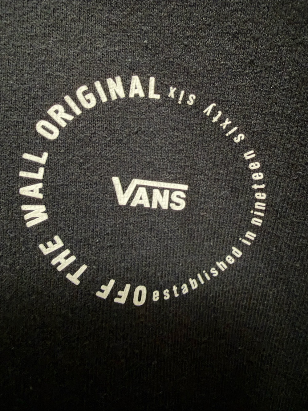 Vans Off The Wall Black Graphic Hoodie Pullover Logo Sleeve Adult Small - Picture 2 of 5